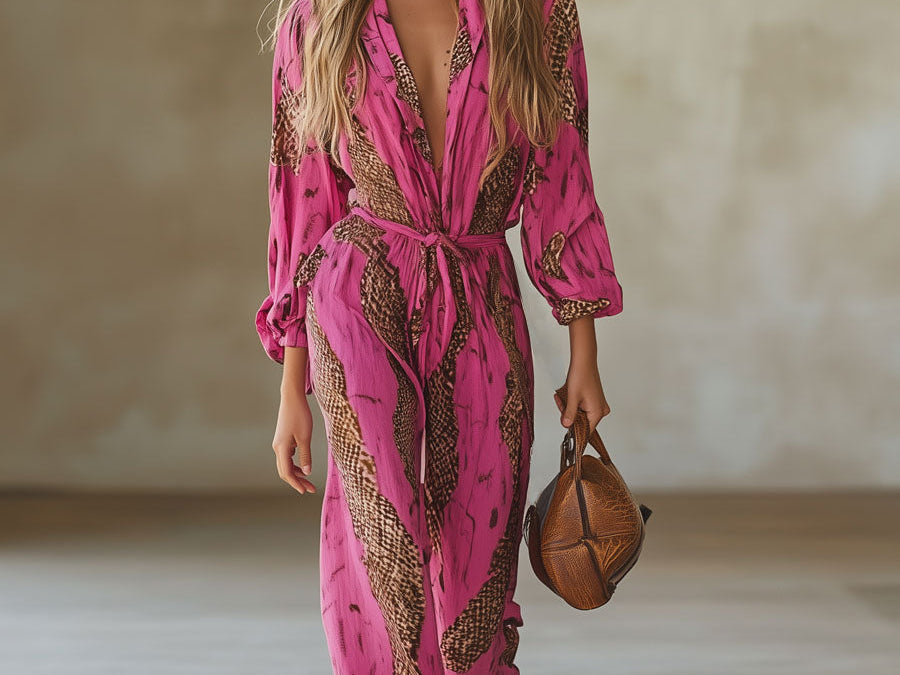 Allegra | Women's Jumpsuit with Flattering Wide-Leg Design | Stylish Leopard Print for Effortless Day-to-Night Transition 3
