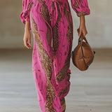 Allegra | Women's Jumpsuit with Flattering Wide-Leg Design | Stylish Leopard Print for Effortless Day-to-Night Transition 5