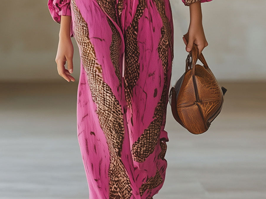 Allegra | Women's Jumpsuit with Flattering Wide-Leg Design | Stylish Leopard Print for Effortless Day-to-Night Transition 5