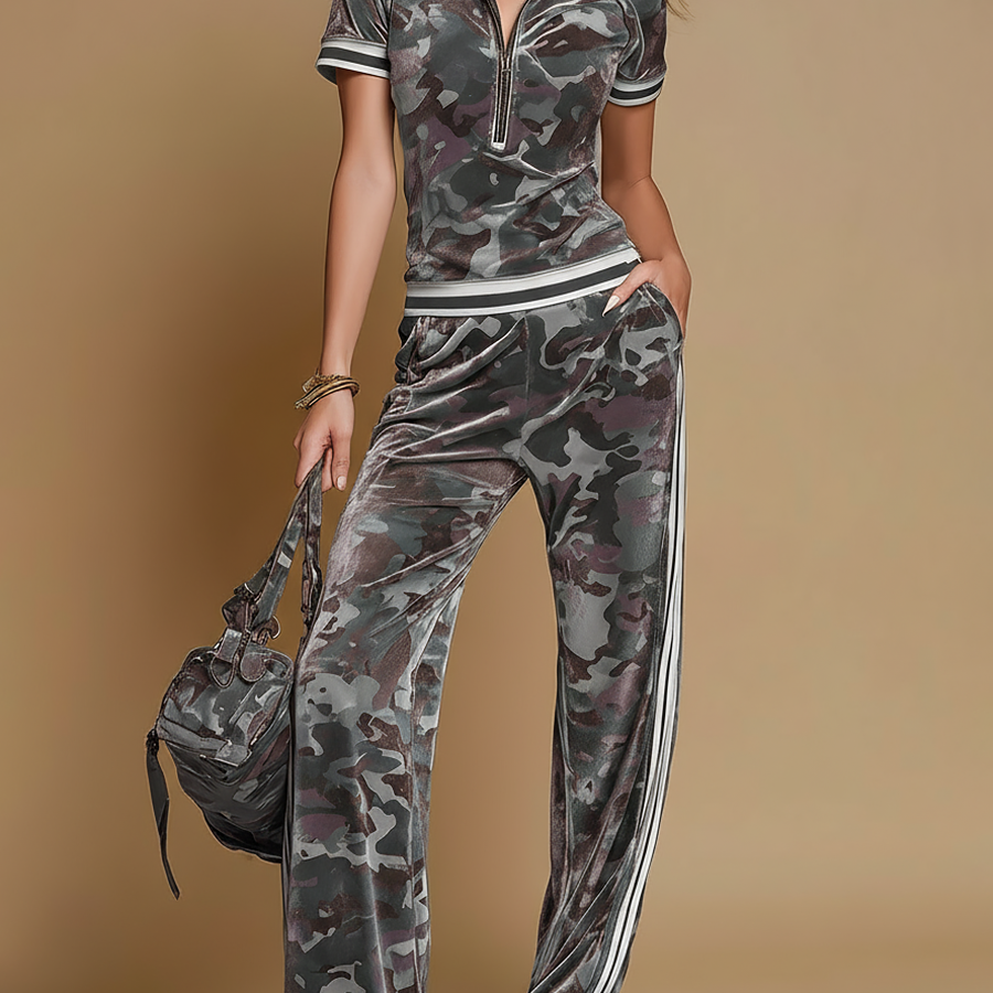 Athleisure Set | Camo Pattern Matching Workout Set | Stylish Comfortable 1