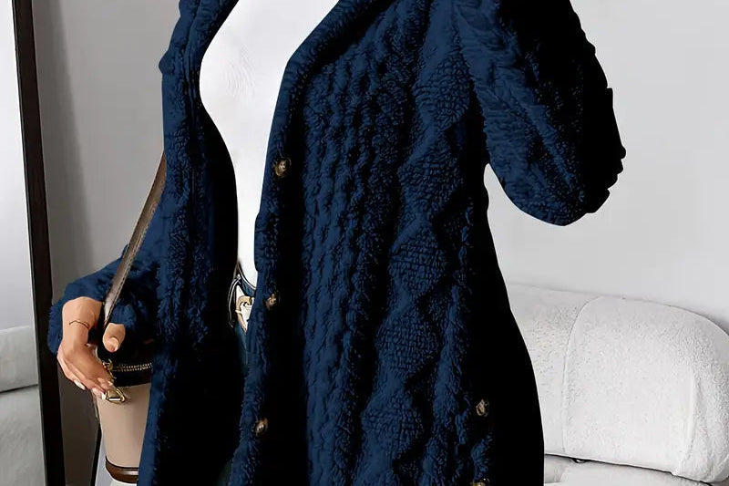 Women's Plush Hooded Cardigan | Cozy Relaxed Fleece Cardigan