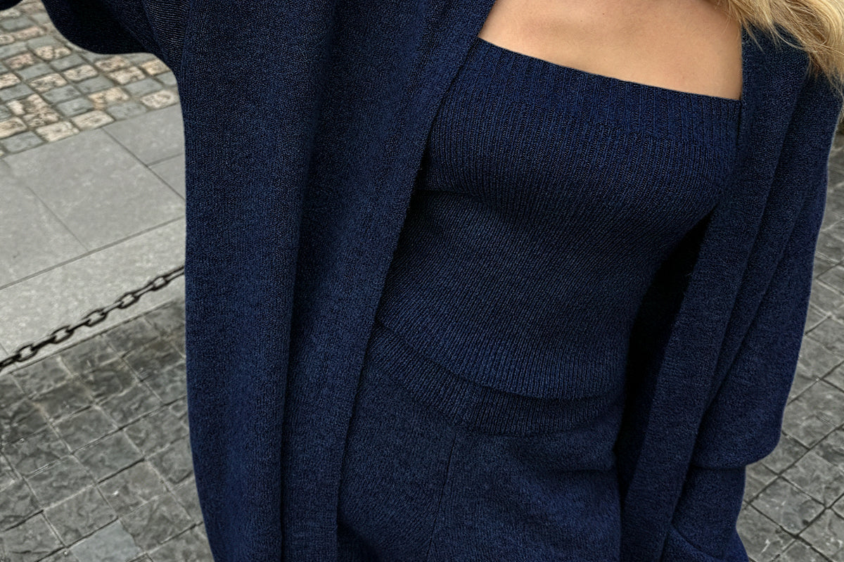 Women's Knit Two-Piece Set | Fitted Top and Matching Pants Set