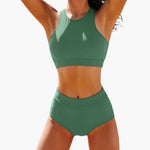 Bikini Set | Structured Bustier Top with Mid-Rise Bottoms | Athletic Stylish Comfortable 0
