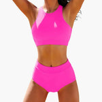 Bikini Set | Structured Bustier Top with Mid-Rise Bottoms | Athletic Stylish Comfortable 2