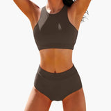 Bikini Set | Structured Bustier Top with Mid-Rise Bottoms | Athletic Stylish Comfortable 3