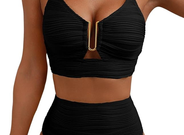 Bikini Sets | High Waisted Shaping Swimwear with Ruffle Details | Elegant and Comfortable 0