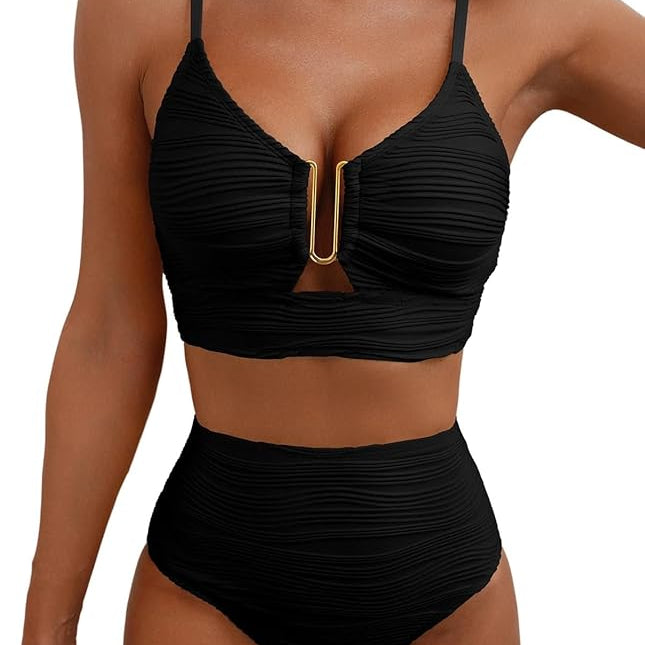 Bikini Sets | High Waisted Shaping Swimwear with Ruffle Details | Elegant and Comfortable 0