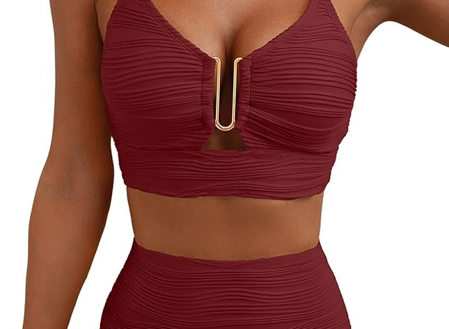 Bikini Sets | High Waisted Shaping Swimwear with Ruffle Details | Elegant and Comfortable 14