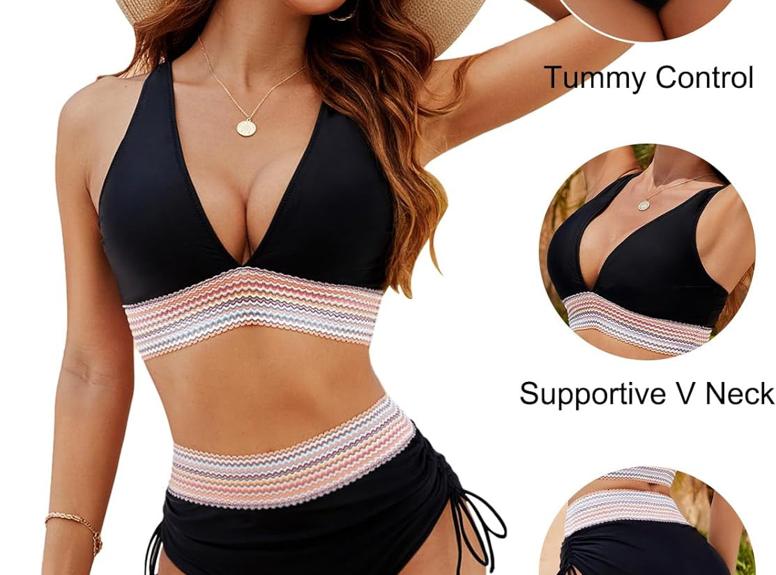 Bikini Sets | Push-Up High Waisted Two-Piece Swimwear for Women | Stylish Comfortable 4