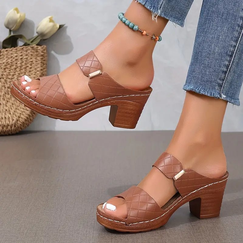 Block Heel Sandals | Cushioned Comfort Summer Footwear | Supportive Stylish 3