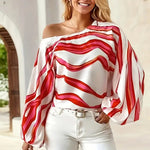 Blouse | Asymmetrical One-Shoulder Design with Elegant Balloon Sleeves 1