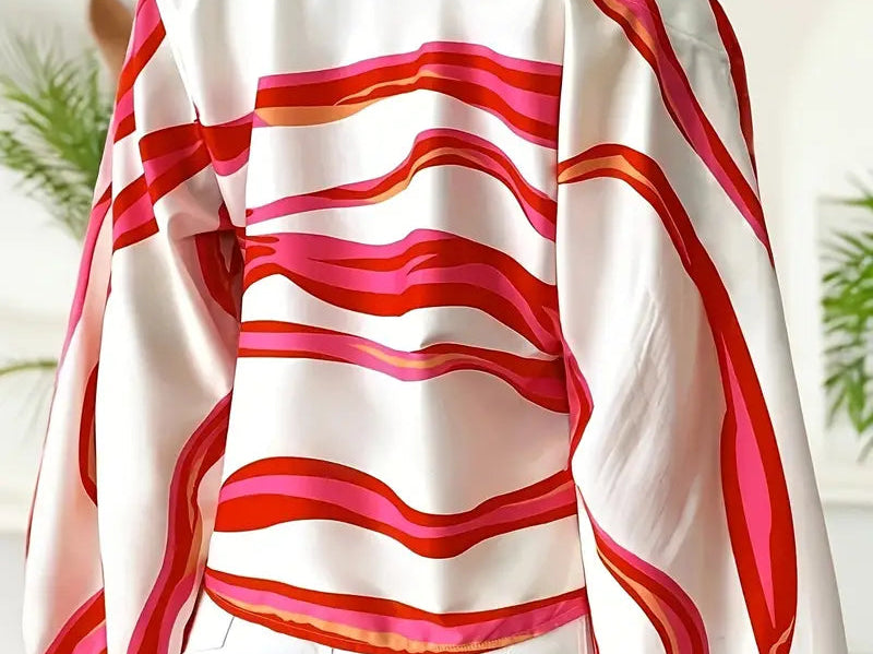 Blouse | Asymmetrical One-Shoulder Design with Elegant Balloon Sleeves 2