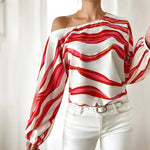 Blouse | Asymmetrical One-Shoulder Design with Elegant Balloon Sleeves 4