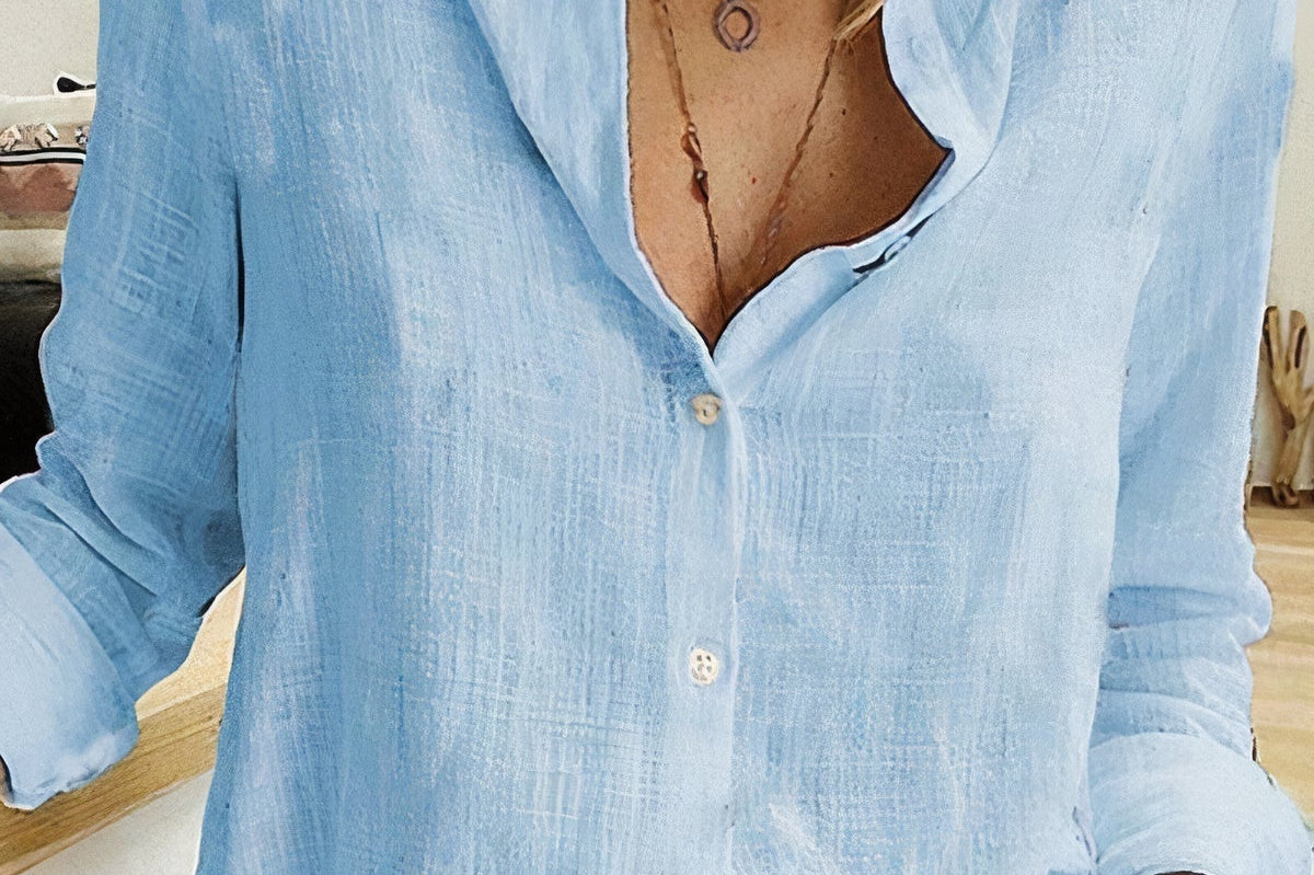 Blouse | Casual Button-Down Top | Lightweight | Versatile | Relaxed 1