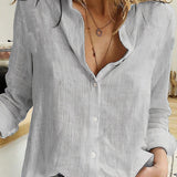 Blouse | Casual Button-Down Top | Lightweight | Versatile | Relaxed 3