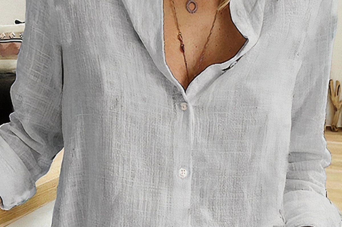 Blouse | Casual Button-Down Top | Lightweight | Versatile | Relaxed 3