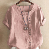 Blouse | Casual Button Detail Summer Top | Relaxed Comfortable Stylish 0