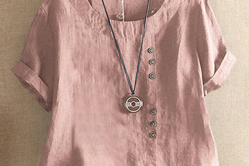Blouse | Casual Button Detail Summer Top | Relaxed Comfortable Stylish 0