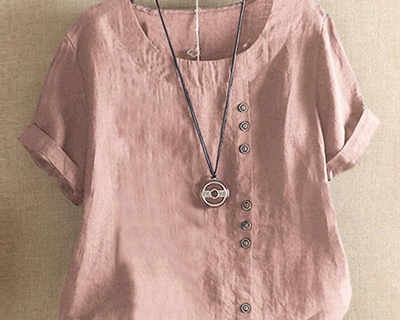 Blouse | Casual Button Detail Summer Top | Relaxed Comfortable Stylish 0