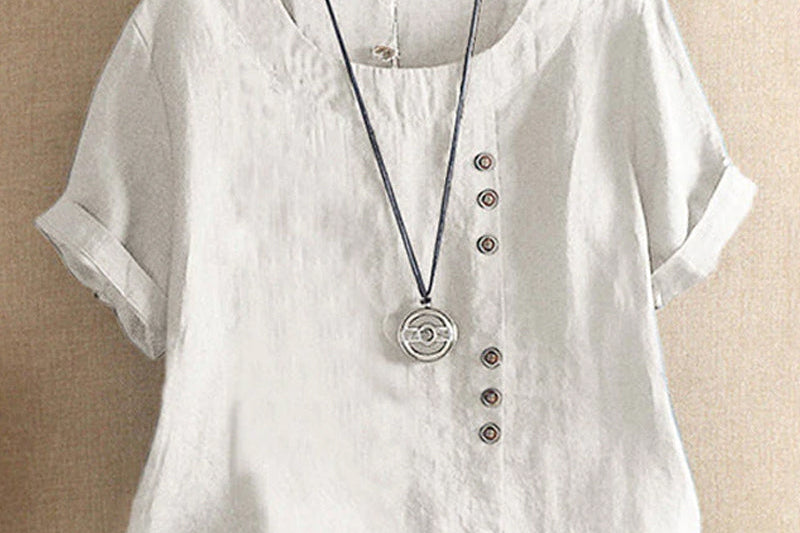 Blouse | Casual Button Detail Summer Top | Relaxed Comfortable Stylish 1