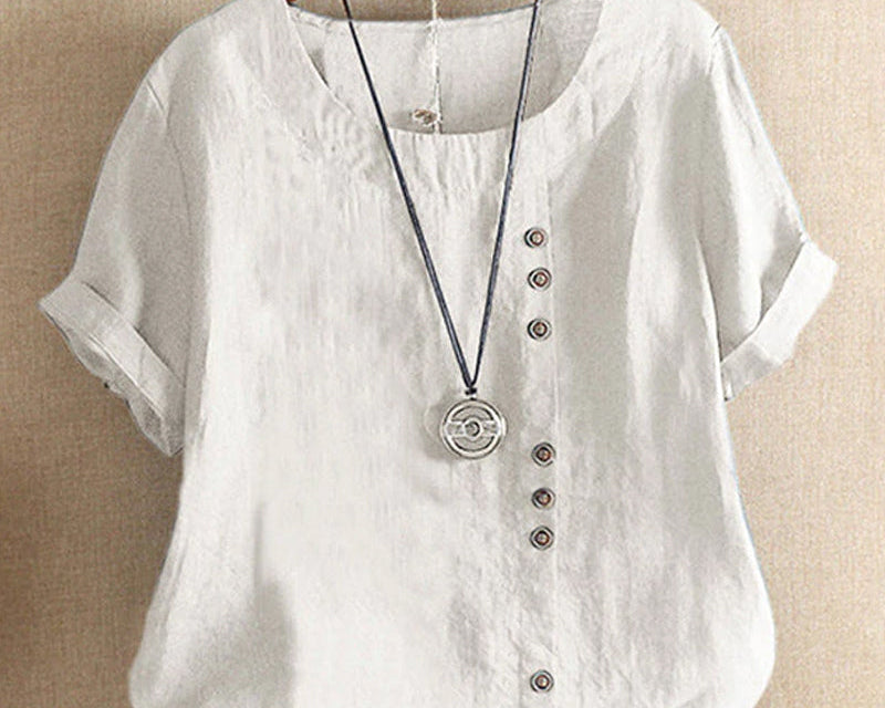 Blouse | Casual Button Detail Summer Top | Relaxed Comfortable Stylish 1