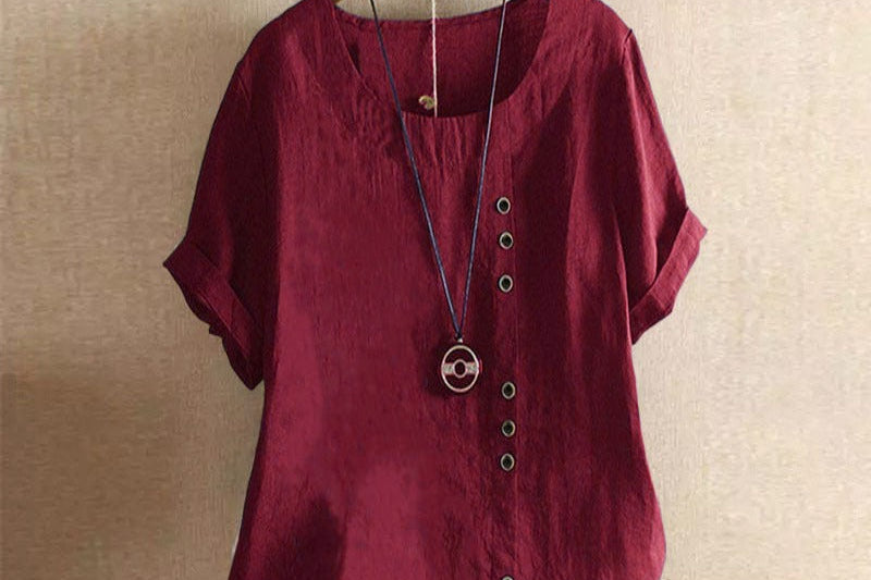 Blouse | Casual Button Detail Summer Top | Relaxed Comfortable Stylish 10