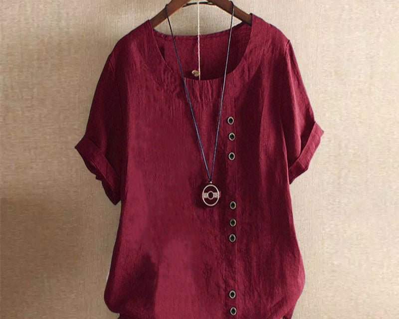 Blouse | Casual Button Detail Summer Top | Relaxed Comfortable Stylish 10
