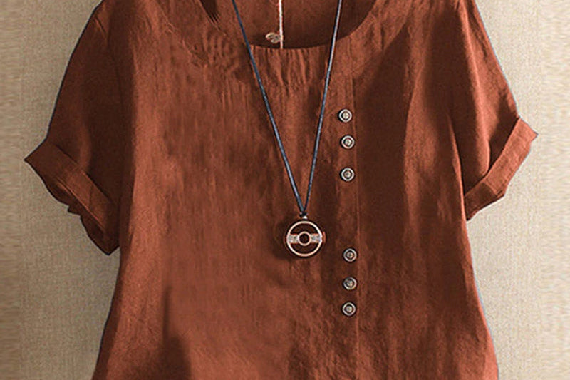 Blouse | Casual Button Detail Summer Top | Relaxed Comfortable Stylish 2