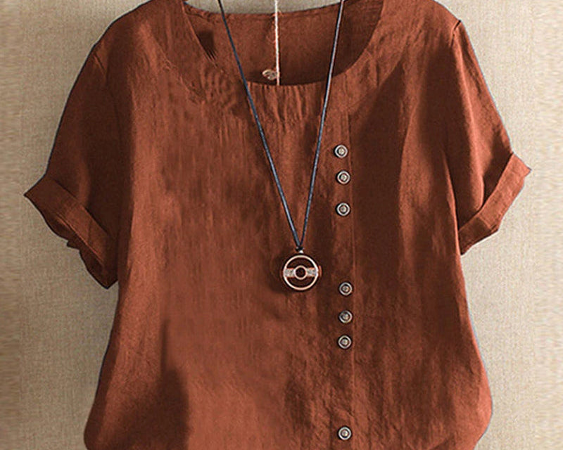 Blouse | Casual Button Detail Summer Top | Relaxed Comfortable Stylish 2