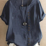 Blouse | Casual Button Detail Summer Top | Relaxed Comfortable Stylish 3