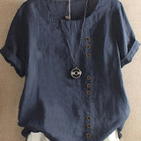 Blouse | Casual Button Detail Summer Top | Relaxed Comfortable Stylish 3