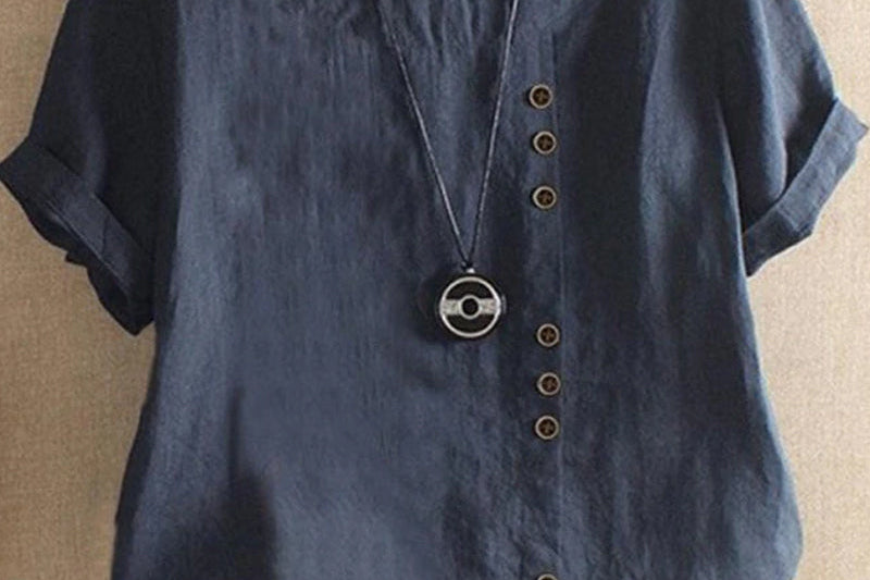 Blouse | Casual Button Detail Summer Top | Relaxed Comfortable Stylish 3