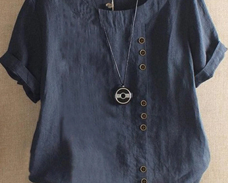 Blouse | Casual Button Detail Summer Top | Relaxed Comfortable Stylish 3