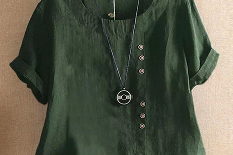 Blouse | Casual Button Detail Summer Top | Relaxed Comfortable Stylish 4