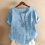 Blouse | Casual Button Detail Summer Top | Relaxed Comfortable Stylish 7
