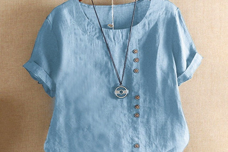Blouse | Casual Button Detail Summer Top | Relaxed Comfortable Stylish 7
