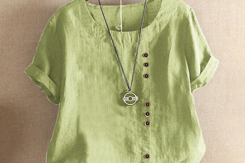 Blouse | Casual Button Detail Summer Top | Relaxed Comfortable Stylish 8