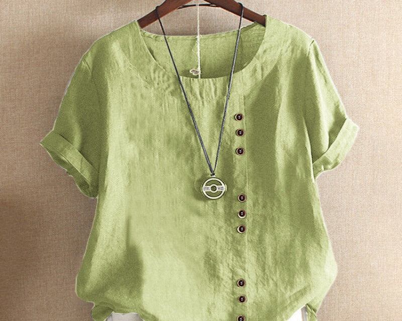 Blouse | Casual Button Detail Summer Top | Relaxed Comfortable Stylish 8