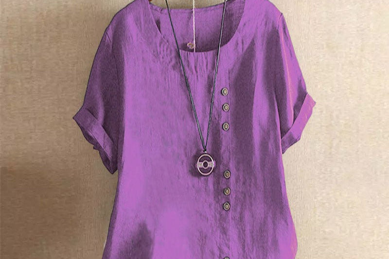 Blouse | Casual Button Detail Summer Top | Relaxed Comfortable Stylish 9