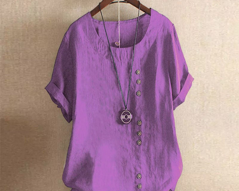 Blouse | Casual Button Detail Summer Top | Relaxed Comfortable Stylish 9