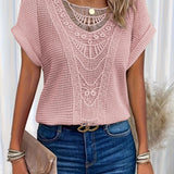 Blouse | Crocheted Summer Top | Elegant Loose-Fit Short Sleeve Blouse for Women 4