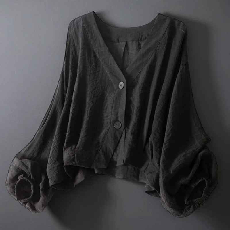 Blouse | Cropped Design with Balloon Sleeves | Elegant and Comfortable 1