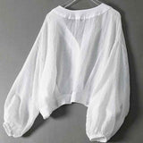 Blouse | Cropped Design with Balloon Sleeves | Elegant and Comfortable 2