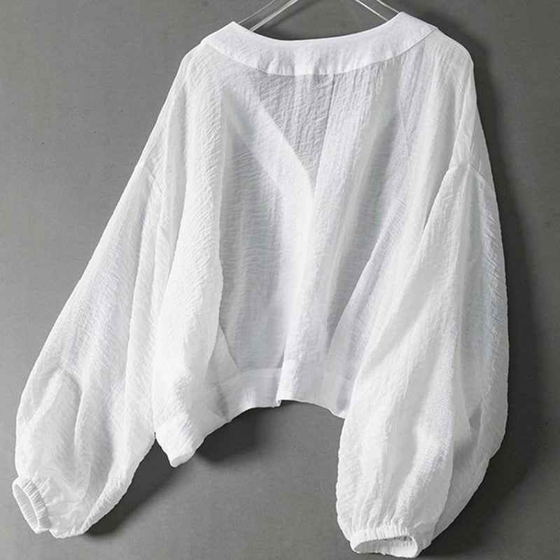 Blouse | Cropped Design with Balloon Sleeves | Elegant and Comfortable 2