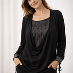 Blouse | Elegant Long Sleeve Sequin Top | Stylish Loose Fit Design 0
