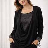 Blouse | Elegant Long Sleeve Sequin Top | Stylish Loose Fit Design 0