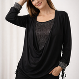 Blouse | Elegant Long Sleeve Sequin Top | Stylish Loose Fit Design 1