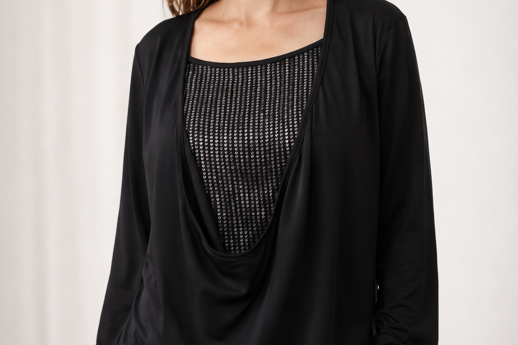 Blouse | Elegant Long Sleeve Sequin Top | Stylish Loose Fit Design 2