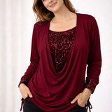 Blouse | Elegant Long Sleeve Sequin Top | Stylish Loose Fit Design 3