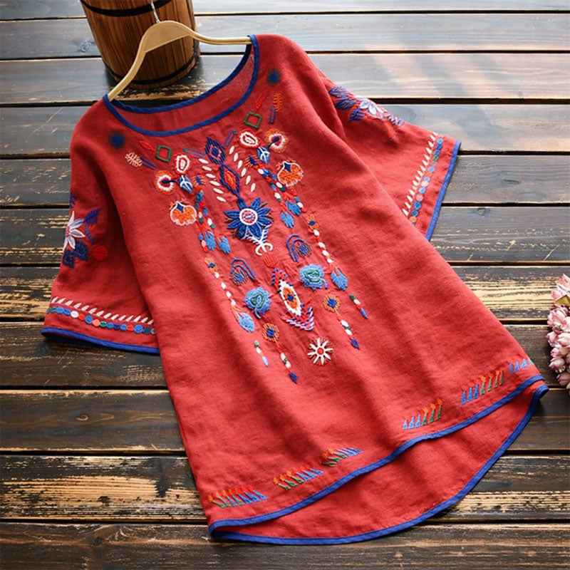 Blouse | Elegant Short Sleeve Summer Top | Comfortable Stylish 0